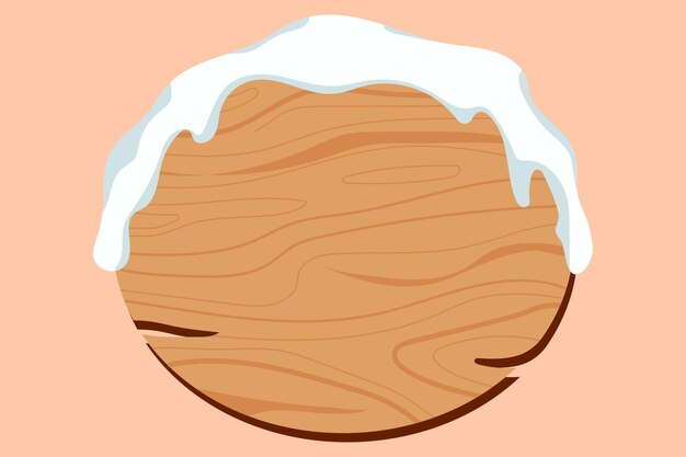 Wooden Sign Board Snow Vector Design