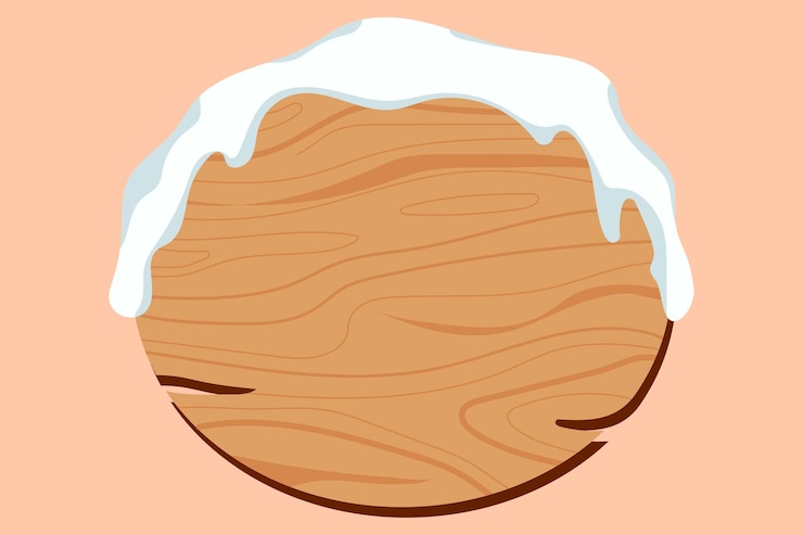 Vector wooden sign board snow vector design