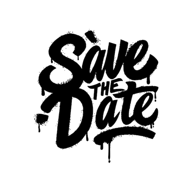 Word SAVE THE DATE con el arte del graffiti
