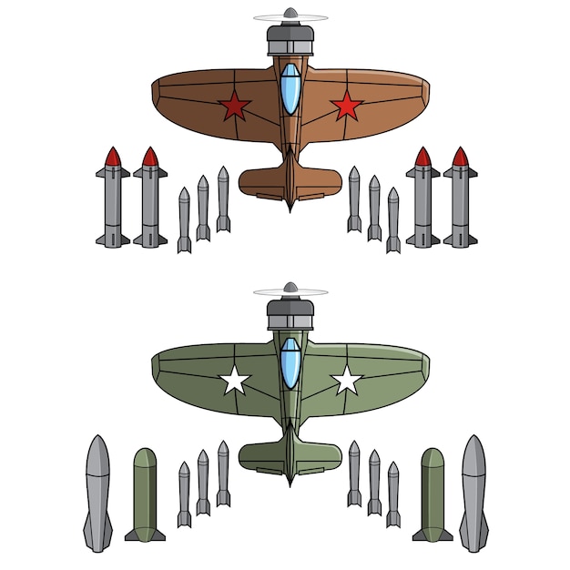 Vector world war jet fighter