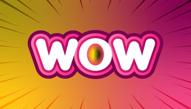 WOW Bold y Colorful Pop Art Wordmark para la marca dinámica