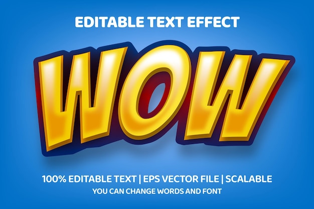 wow comic efecto de estilo de texto editable