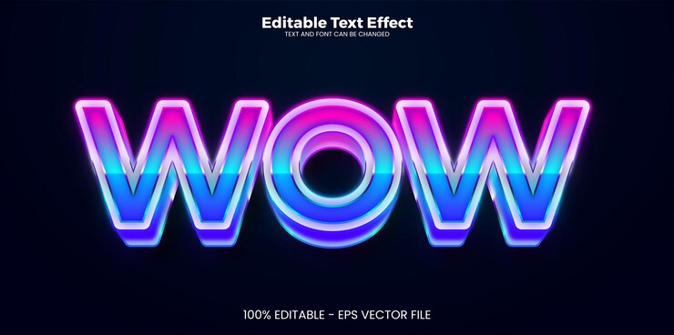 Vector wow efecto de texto editable en estilo de tendencia moderna