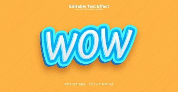 Wow efecto de texto editable en estilo de tendencia moderna