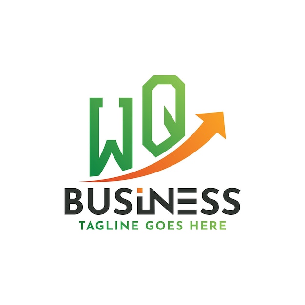 WQ Finanzas Logo Carta WQ Logo Éxito empresarial WQ Crecimiento flecha Éxito financiero Diseño de logotipo