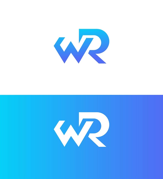 WR RW Lectura Logotipo Símbolo de signo de identidad