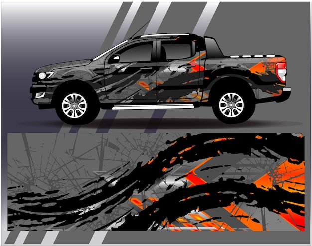 Wrap Car Decal Design Vector Carrera de librea