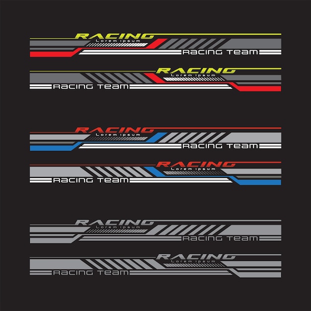 Wrap Design For Car vectores Sports stripes car stickers color negro Racing calcomanías para tuning_20230428