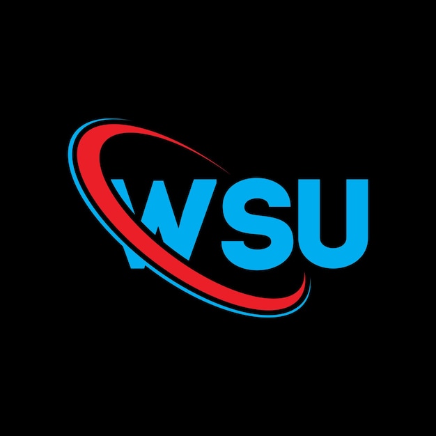 WSU logotipo WSU letra WSU letra diseño del logotipo Iniciales WSU logo vinculado con círculo y mayúscula monograma logotipo WSO tipografía para negocios de tecnología y marca inmobiliaria