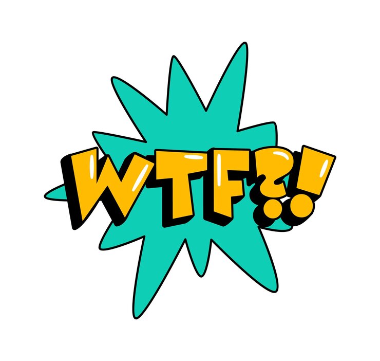 Vector wtf cómico pegatina
