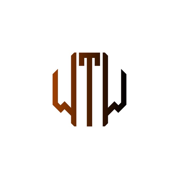 WTW Diseño inicial de logotipo de espacio negativo minimalista moderno atemporal con monograma