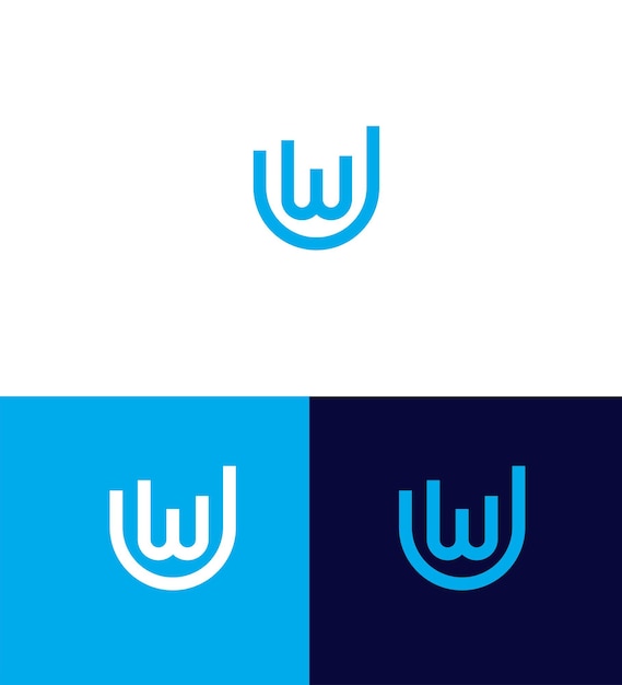 WU letra logotipo de identidad signo símbolo plantilla