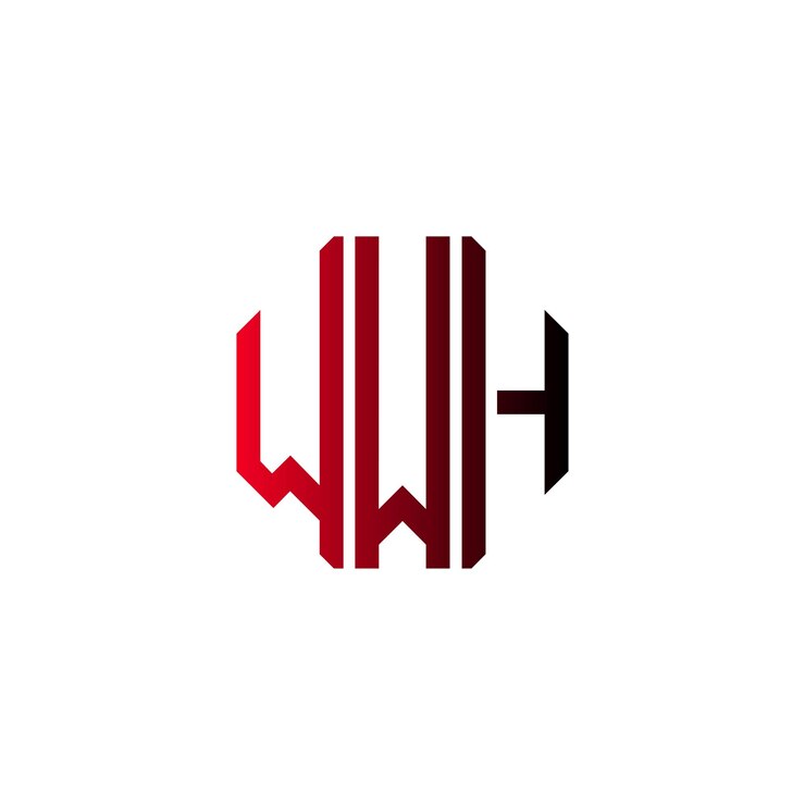 Vector wwh letra creativa inicial moderno minimalista atemporal espacio negativo monograma símbolo diseño del logotipo
