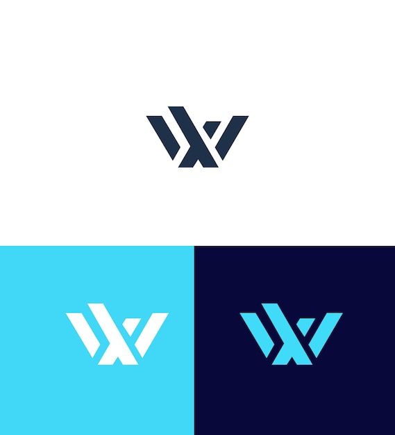 WX XW Letrero Logotipo de la identidad del signo Símbolo plantilla