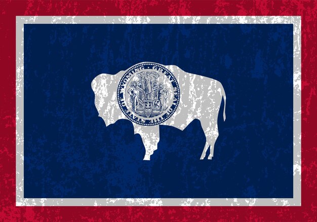 Wyoming estado grunge bandera ilustración vectorial