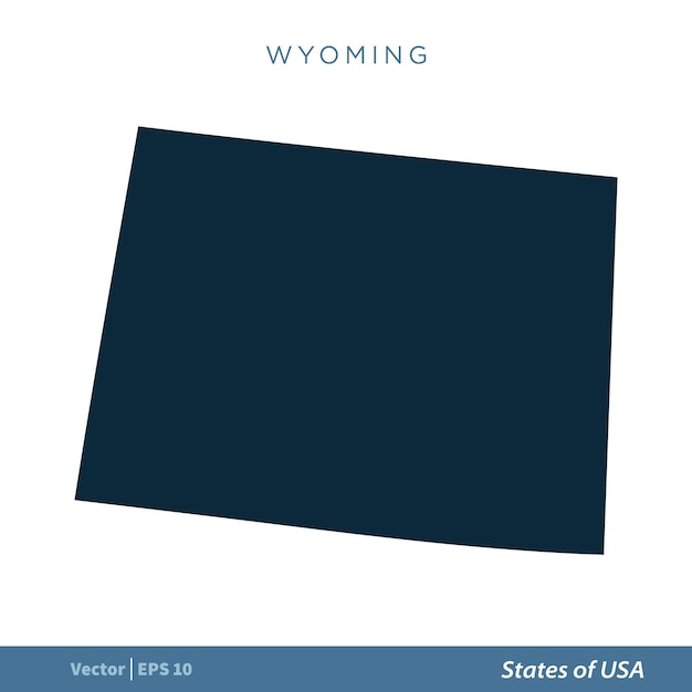 Wyoming Estados de EE. UU. Mapa Icono Vector Plantilla Ilustración Diseño Vector EPS 10