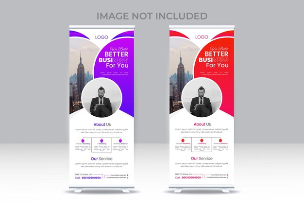 x banner pull up roll up banner standee plantilla con formas creativas e idea