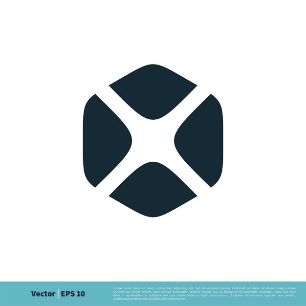 X Carta Hexagonal Forma Icono Vector Logo Plantilla Ilustración Diseño Vector EPS 10
