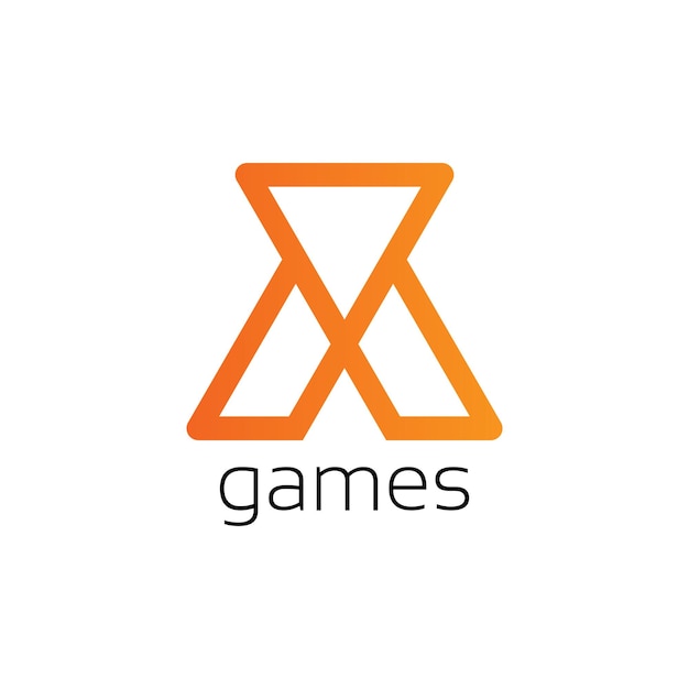 Vector x juegos logo marca símbolo diseño gráfico minimalista logo