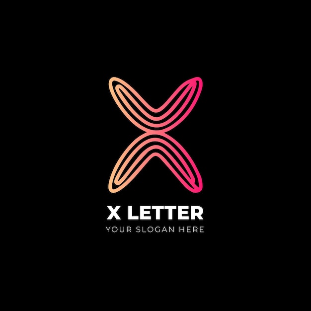 X letra minimalista de línea artística de logotipo