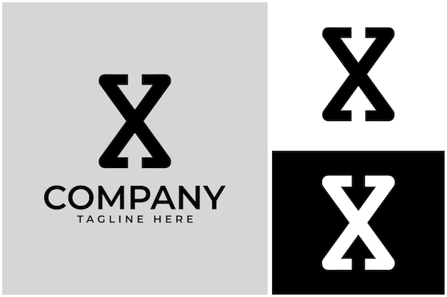 X Letter with Arrows Logo