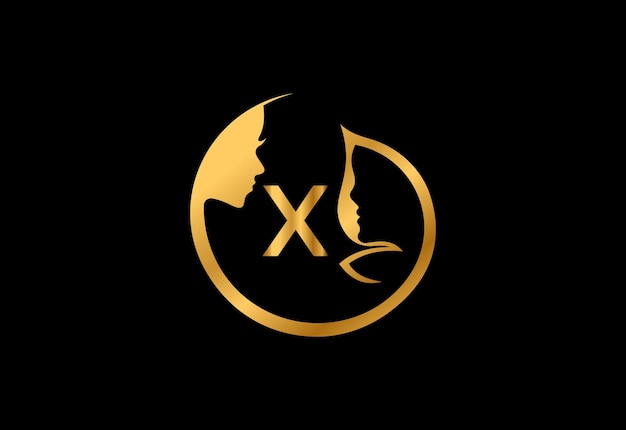 X mujeres hermosa ilustración conceptual del logotipo del vector posterior
