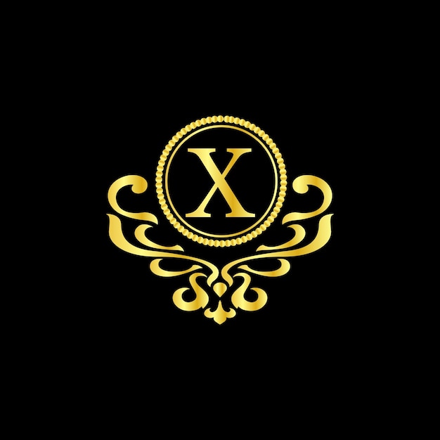 x plantilla de diseño de logotipo de lujo vector