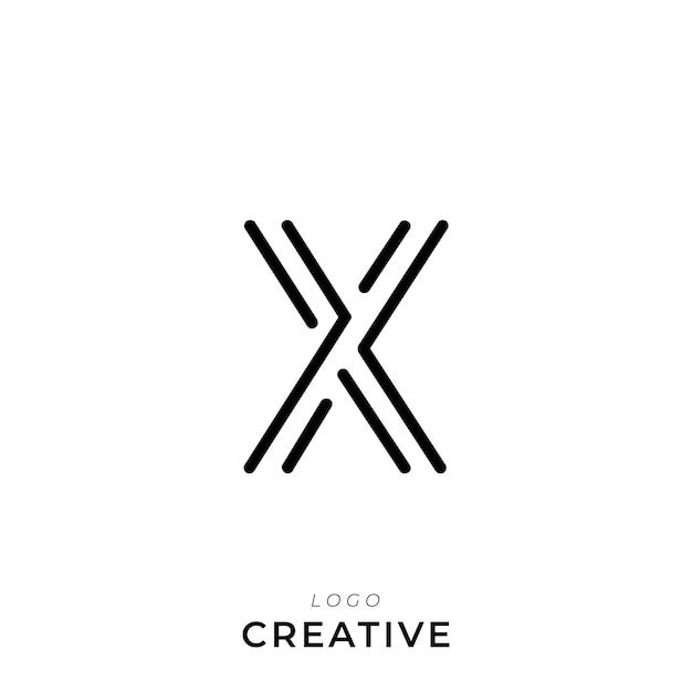 X Premium Creative Latter Diseño de logotipo Compañía de marca Diseño del logotipo Ilustración vectorial