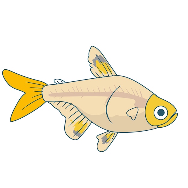 Vector x ray tetra es un dibujo animado con ilustraciones vectoriales.