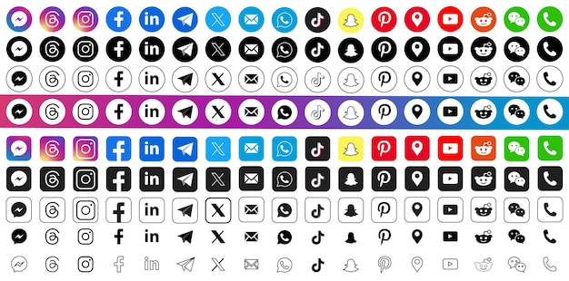X twitter instagram facebook youtube snapchat pinterest whatsapp linkedin tiktok logotipo del sitio web
