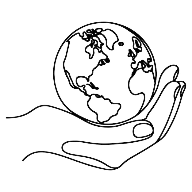 Vector x9x9 eco planeta tierra icono garabateo círculo negro del globo mundo día del medio ambiente dibujo a mano registro de contorno