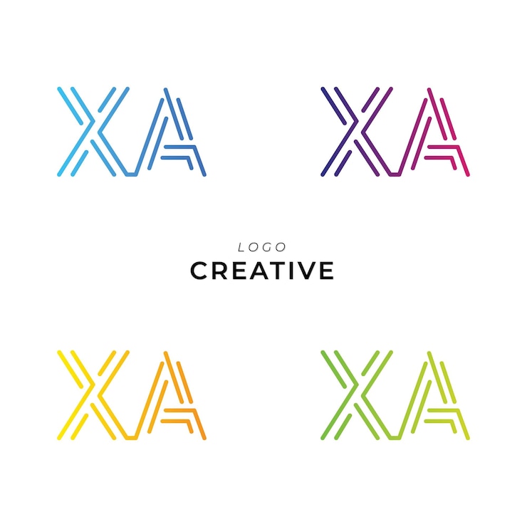 Vector xa diseño creativo de logotipo diseño de marca diseño de logotipo ilustración vectorial diseño de icono diseño de monograma