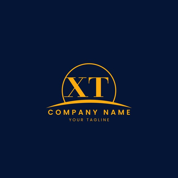 XA Logotipo corporativo minimalista con iniciales y diseño de arco