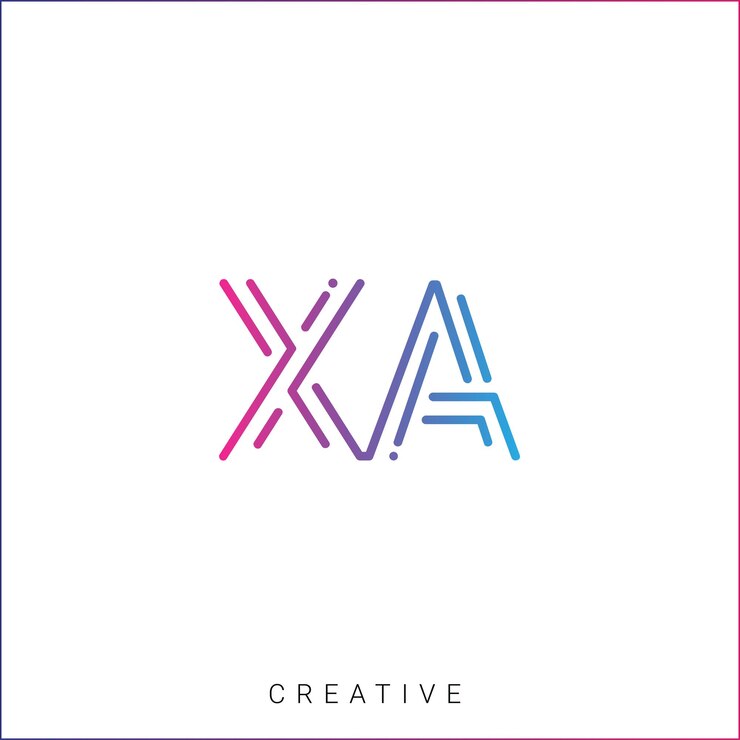 Vector xa modelo de logotipo posterior vector colorido símbolo de monograma fuente logotipo diseño moderno basado en inicial logo