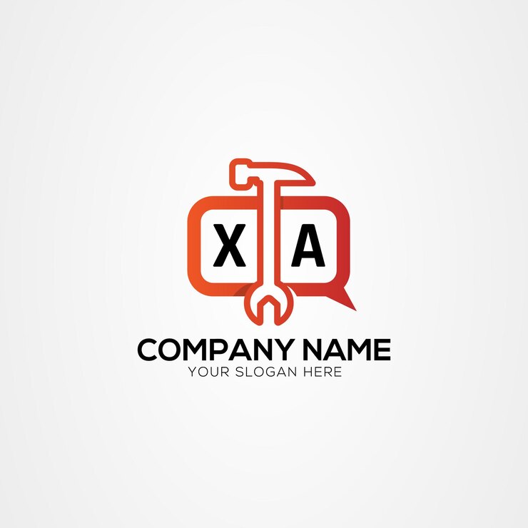 Vector xa o ax carta creativa logotipo creativo con servicios icono o logotipo de chat ilustración vectorial aislada