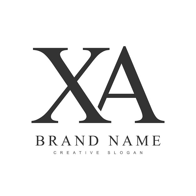 XA plantilla de logotipo de moda Letra inicial x y un estilo de fuente clásico Logotipo creativo para el nombre o la identidad de la empresa