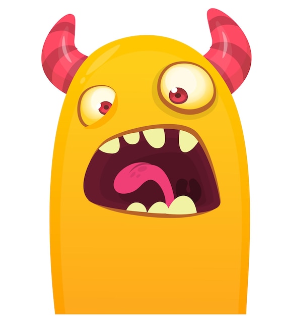 XAFunny personaje de monstruo de dibujos animados Ilustración de criatura linda y feliz o alienígena Diseño vectorial de Halloween aislado