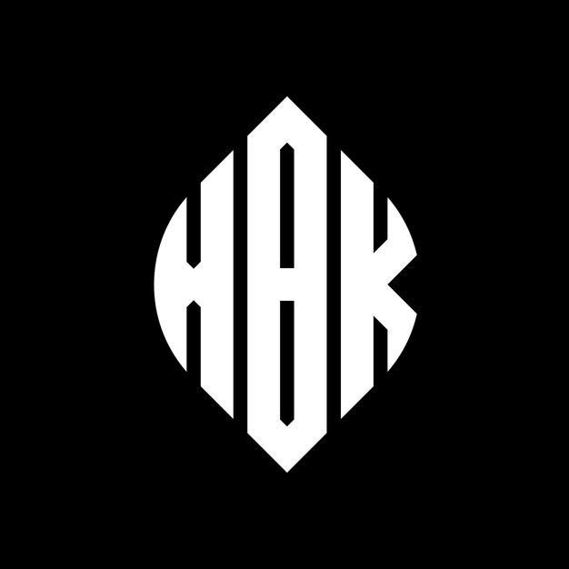 XBK diseño de logotipo de letras circulares con forma de círculo y elipse XBK letras elípticas con estilo tipográfico Las tres iniciales forman un logotipo de círculo XBK emblema de círculo Monograma abstracto letra marca vector