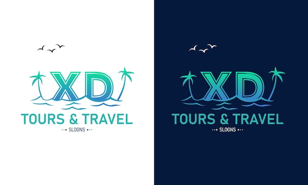 XD Diseño de logotipo de viaje creativo Diseño inicial de Logotipo de viaje de verano Icon Vector