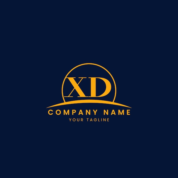 XD Logotipo corporativo minimalista con iniciales y diseño de arco
