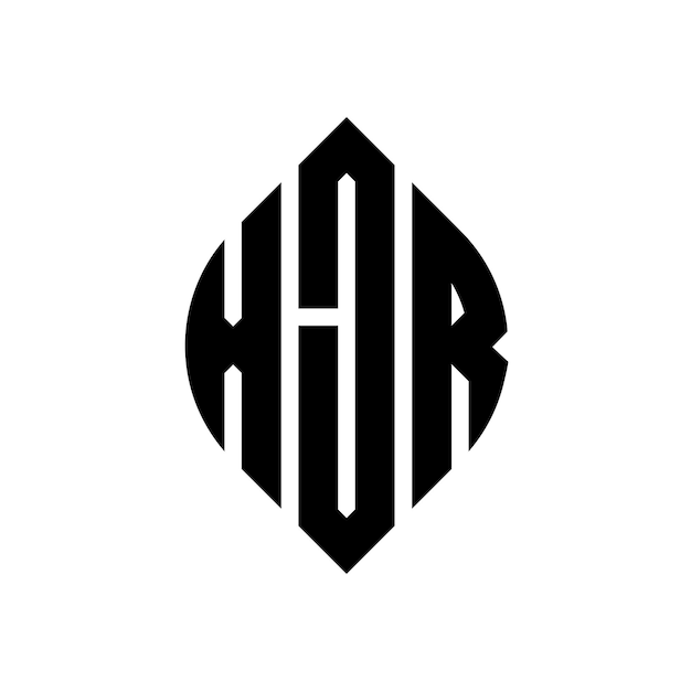 XJR diseño de logotipo de letras circulares con forma de círculo y elipse XJR letras elípticas con estilo tipográfico Las tres iniciales forman un logotipo de círculo XJR Círculo Emblema Monograma Abstracto Carta Marca Vector