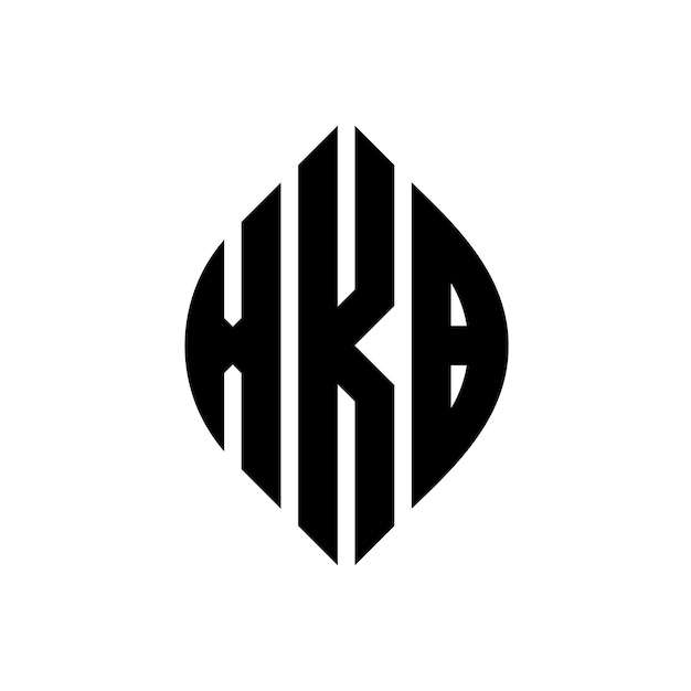 XKB diseño de logotipo de letras circulares con forma de círculo y elipse XKB letras elípticas con estilo tipográfico Las tres iniciales forman un logotipo de círculo XKB Círculo Emblema Monograma Abstracto Carta Marca Vector