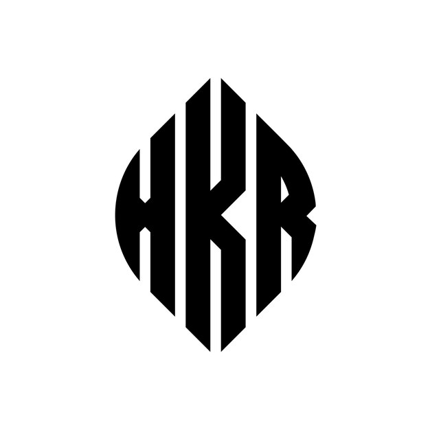 XKR diseño de logotipo de letras circulares con forma de círculo y elipse XKR letras elípticas con estilo tipográfico Las tres iniciales forman un logotipo de círculo XKR Círculo Emblema Monograma Abstracto Carta Marca Vector