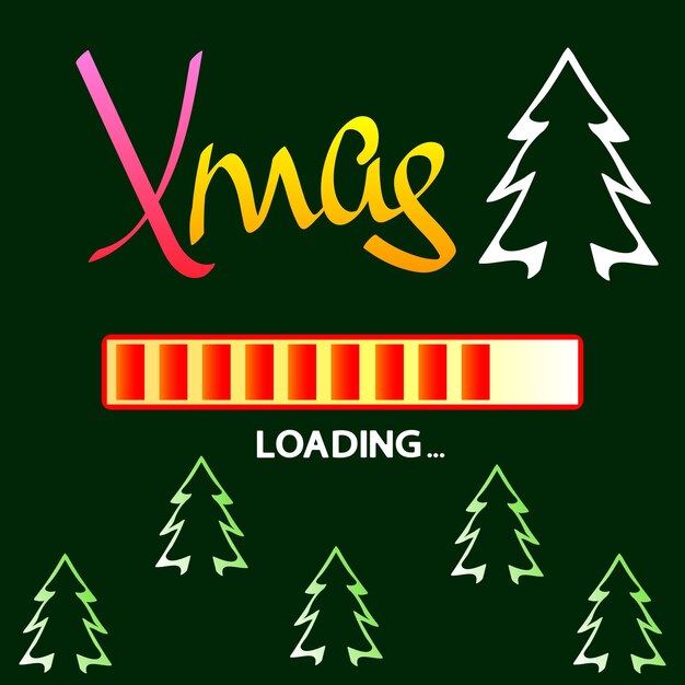Xmas carga progreso carga de la barra de diseño del cartel plantilla ilustración vectorial