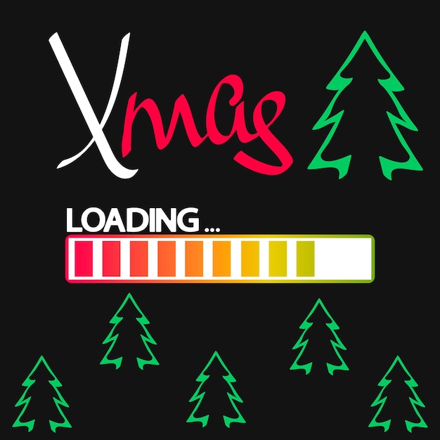 Xmas carga progreso carga de la barra de diseño del cartel plantilla ilustración vectorial