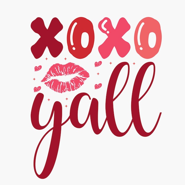Xoxo Yall Tipografía Ilustración de clipart