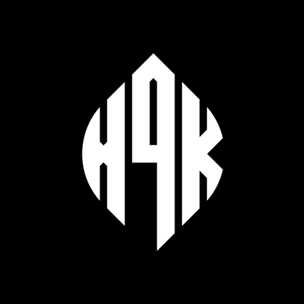 XQK diseño de logotipo de letras circulares con forma de círculo y elipse XQK letras elípticas con estilo tipográfico Las tres iniciales forman un logotipo de círculo XQK emblema de círculo Monograma abstracto letra marca vector