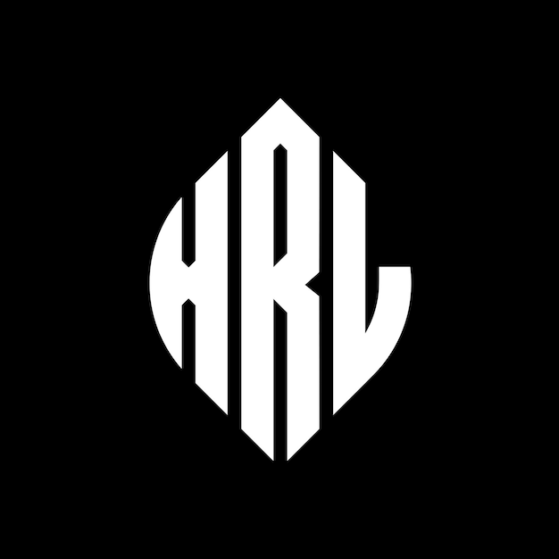 XRL diseño de logotipo de letras circulares con forma de círculo y elipse XRL letras elípticas con estilo tipográfico Las tres iniciales forman un logotipo de círculo XRL círculo emblema monograma abstracto letra marca vector