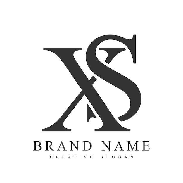 XS plantilla de logotipo de moda Letra inicial x y s estilo de fuente clásico Logotipo creativo para el nombre o la identidad de la empresa