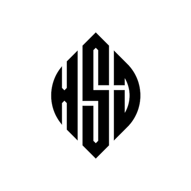 XSJ diseño de logotipo de letras circulares con forma de círculo y elipse XSJ letras elípticas con estilo tipográfico Las tres iniciales forman un logotipo de círculo XSJ Círculo Emblema Monograma Abstracto Carta Marca Vector